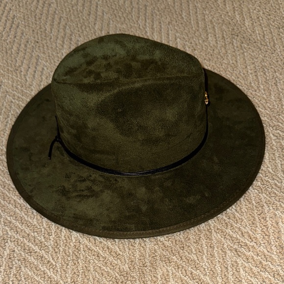 Olive Green Wide Brim Hat - Picture 2 of 8